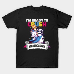 Kids I'm Ready To Crush Kindergarten Dinosaur Back To School T-Shirt